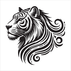 Obraz premium tiger head silhouette vector