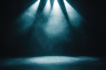 Obraz premium Studio lighting on black background, modern spotlight