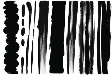 Black brush strokes isolated on white background. Grunge texture. Abstract Brush strokes background. EPS10.r Artwork