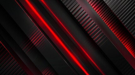 Dynamic Abstract Digital Artwork with Bold Black and Gradient Red Diagonal Stripes