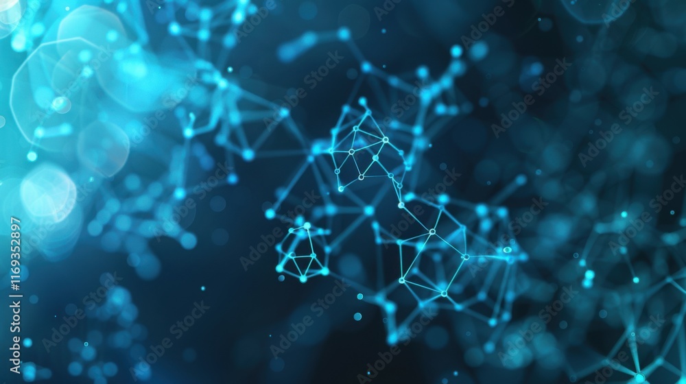 Poster template for science and technology presentation. plexus style background