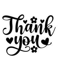 Thank you typography design on plain white transparent isolated background for card, shirt, hoodie, sweatshirt, apparel, tag, mug, icon, poster or badge