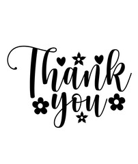 Thank you typography design on plain white transparent isolated background for card, shirt, hoodie, sweatshirt, apparel, tag, mug, icon, poster or badge