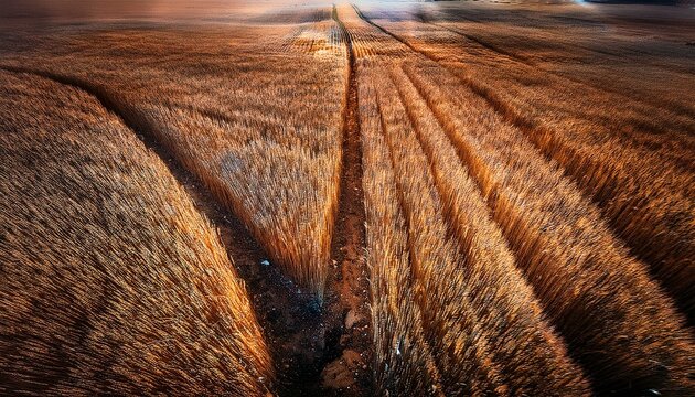 an epic field of wheat, gold, storm is coming