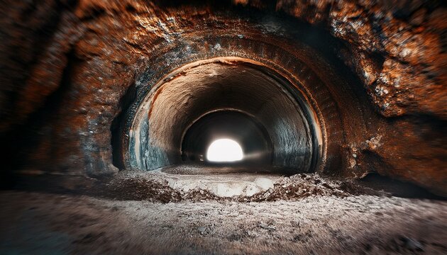 old abandoned tunnel in a mountain