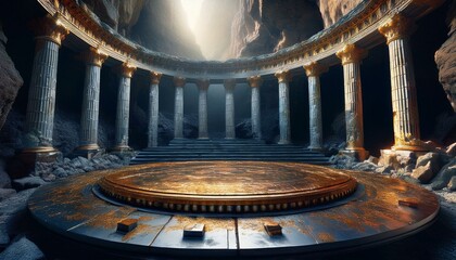 Romanian architecture found in the mountains, stone, gold