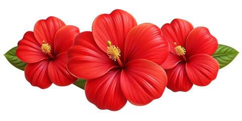 Artistic Cluster of Vibrant Peach Hibiscus Flowers with Red Centers and Yellow Stamens on colorful Background
