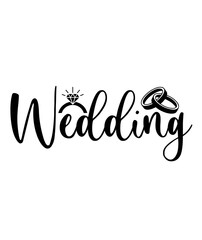 Wedding typography clipart design on plain white transparent isolated background for card, shirt, hoodie, sweatshirt, apparel, tag, mug, icon, poster or badge