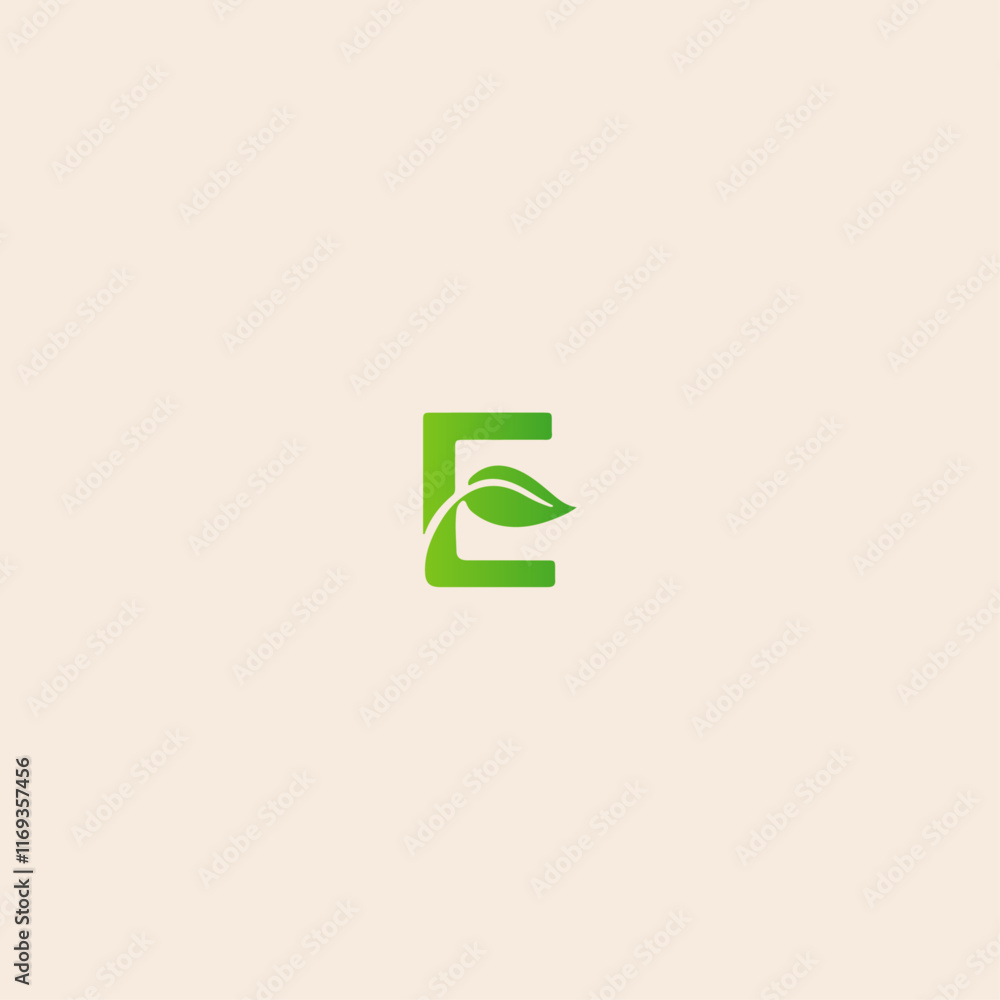 Poster Letter E logo icon flat vector design.