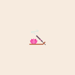 Incense icon flat vector design.