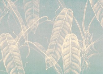 Leaf drawing. abstract nature. art. flowers background. artwork © Jorm Sangsorn