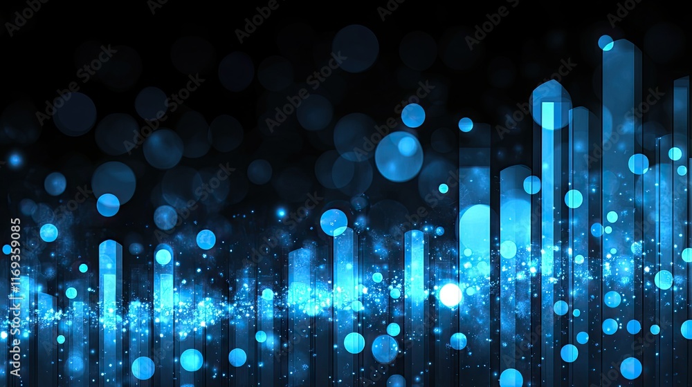 Poster abstract blue lights and shapes create a futuristic and technological backdrop. ideal for tech prese