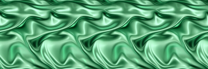 Obraz premium Seamless green water ripple silk background banner design, repeating tiles 