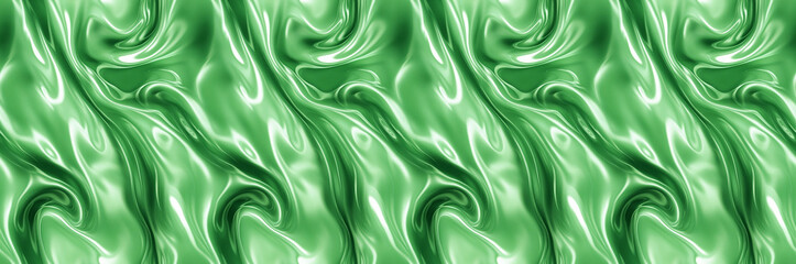 Obraz premium Seamless green water ripple silk background banner design, repeating tiles 