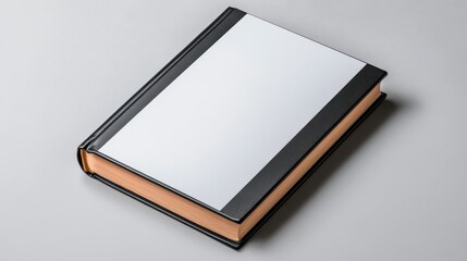 Blank Hardcover Book on Gray Background for Creative Mockups