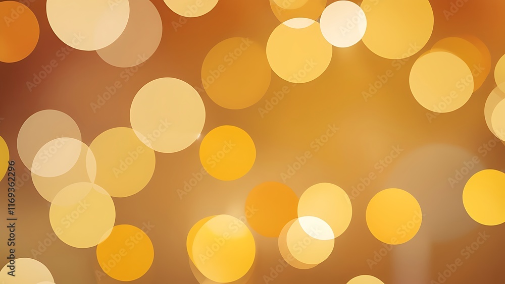 Poster abstract warm-toned bokeh background with gradient and overlapping light circles in shades of orange
