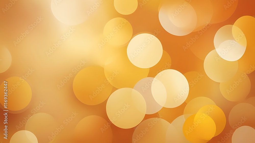 Poster abstract warm-toned bokeh background with gradient and overlapping light circles in shades of orange