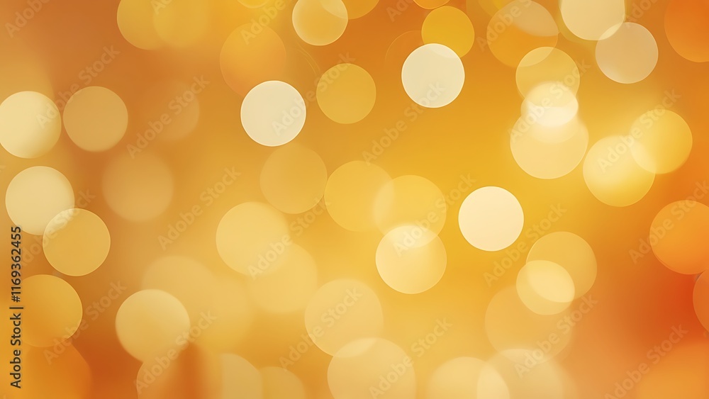Poster abstract warm-toned bokeh background with gradient and overlapping light circles in shades of orange