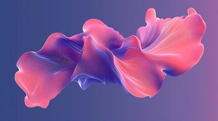 Flowing abstract pink and purple mesh form on a gradient background. Ideal for wallpapers, website backgrounds, or abstract art.