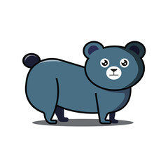 Vector Illustration of Bear with Simple Illustration Available for Badge