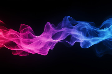 Obraz premium Dynamic Pink and Blue Wave on a Black Background