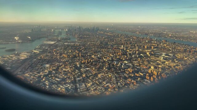 Window Seat POV Over New York City