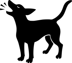 Dog barking black vector icon isolated on a transparent background.