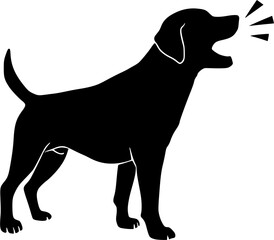Dog barking black vector icon isolated on a transparent background.