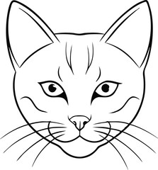 cat head silhouette vector illustration