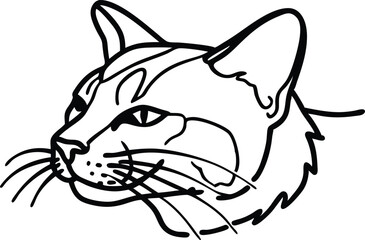 cat head silhouette vector illustration