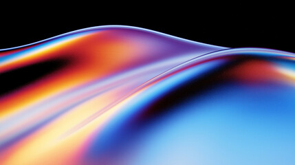 Abstract minimalist design, colorful glass shape, 3d render