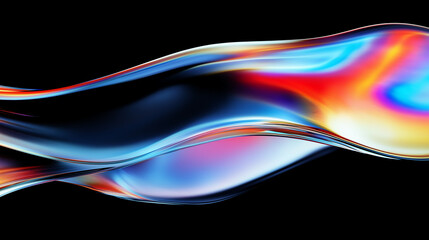 Naklejka premium Abstract minimalist design, colorful glass shape, 3d render