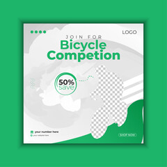 social media post cycling with modern style design for advertising.