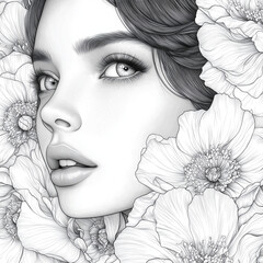 Fototapeta premium Portrait Beautiful Enchantress Mystical Coloring