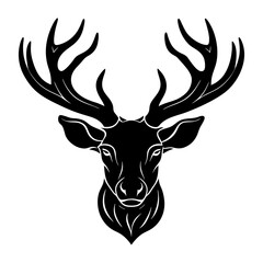 Elk Head Silhouette vector illustration