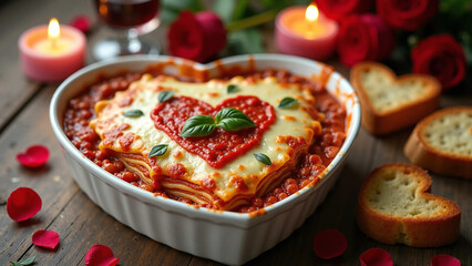 A beautifully prepared Valentine's Lasagna baked to celebrate love and indulgence.