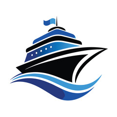 
Cruise Ship with ocean liner vector illustration 