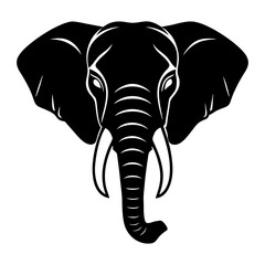 Elephant Head Silhouette vector illustration