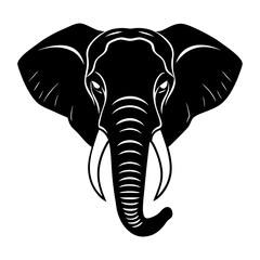 Elephant Head Silhouette vector illustration