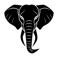 Elephant Head Silhouette vector illustration