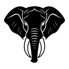 Elephant Head Silhouette vector illustration