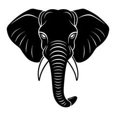 Elephant Head Silhouette vector illustration