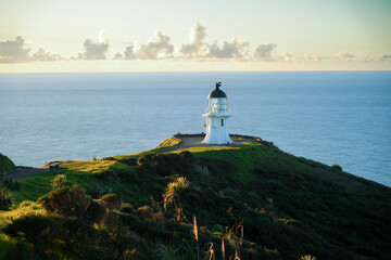 view of the lighthouse and sea in the morning