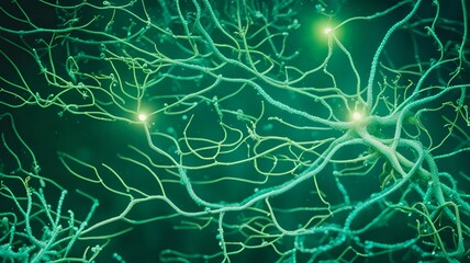 Glowing neural connections: abstract visualization of brain's intricate network