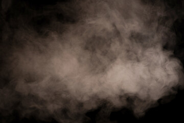 White steam on a black background.