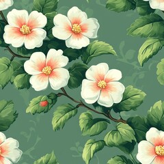 Obraz premium Seamless beautiful colorful decorative flowers pattern