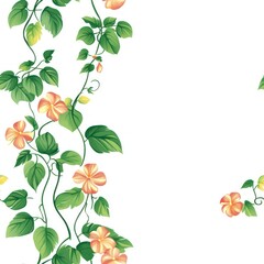 Seamless beautiful decorative natural summer flowers pattern