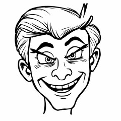 Mischievous Grin: Cartoon Character Portrait 