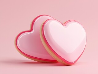 Valentine's Day Pink Heart Shaped Cookies Sweet Valentine s Treat Romantic Food Love Bakery