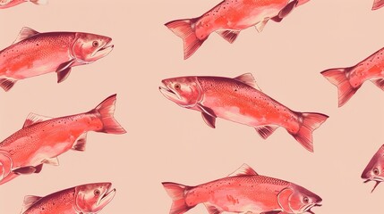 salmon pattern seamless wallpaper